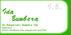 ida bumbera business card